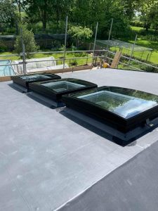 EPDM Rubber Roof with Sky lights