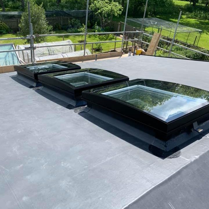 EPDM Rubber Roof with Sky lights